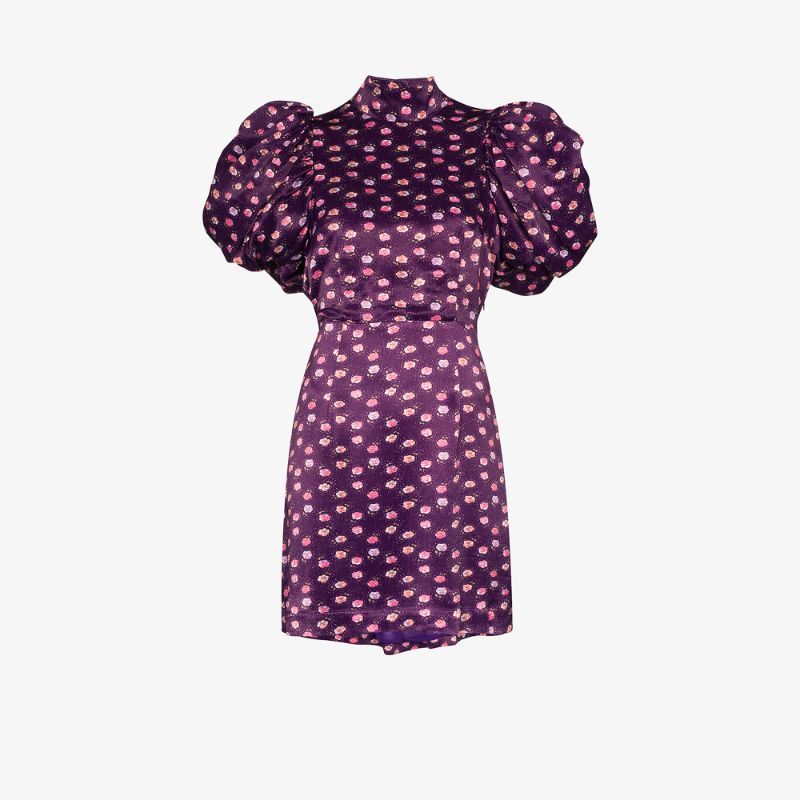 Rotate Womens Purple Dusk Floral Print Mini Dress | Browns Fashion