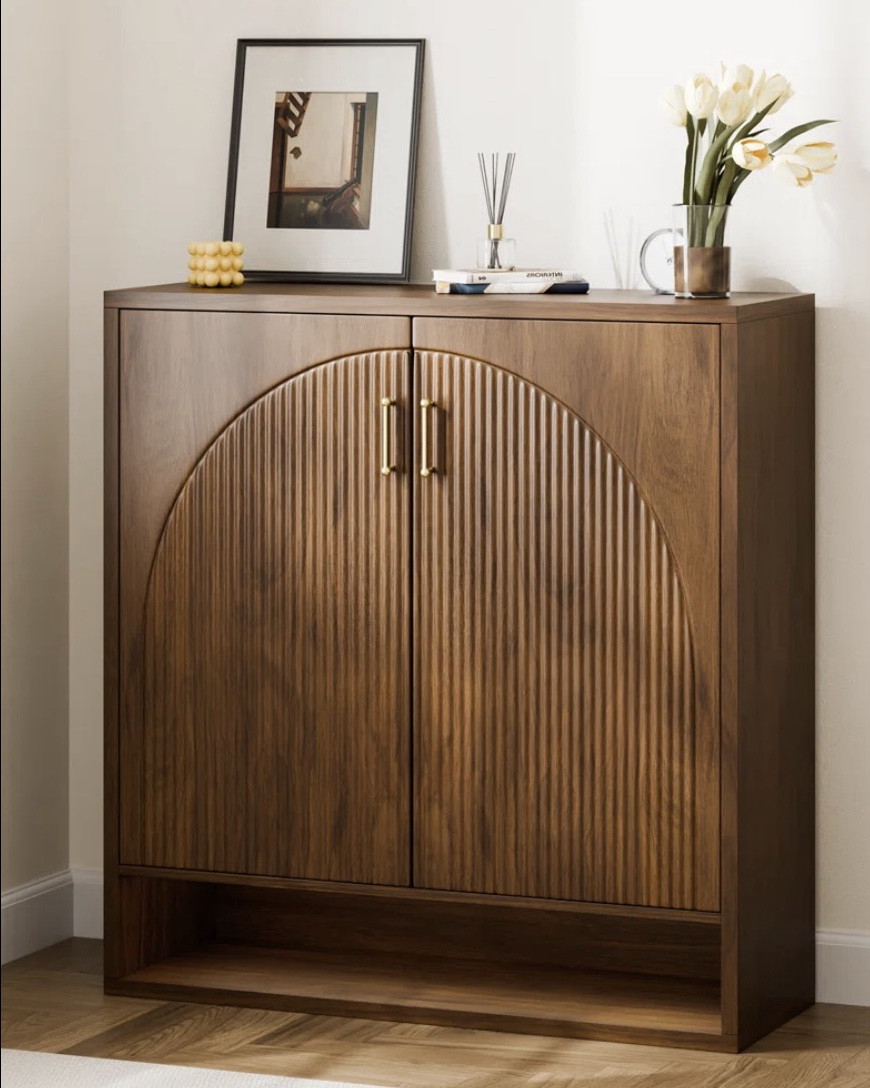 This arched fluted cabinet is the perfect way to hide the shoe clutter while keeping the bedroom aesthetic on point. It’s a high-end look that’s actually functional for everyday life.

#shoeorganization #shoecabinet

#LTKHome #LTKSaleAlert