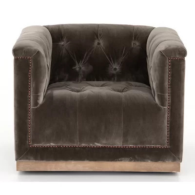 Byer 33.5" Wide Tufted Swivel Armchair | Wayfair North America
