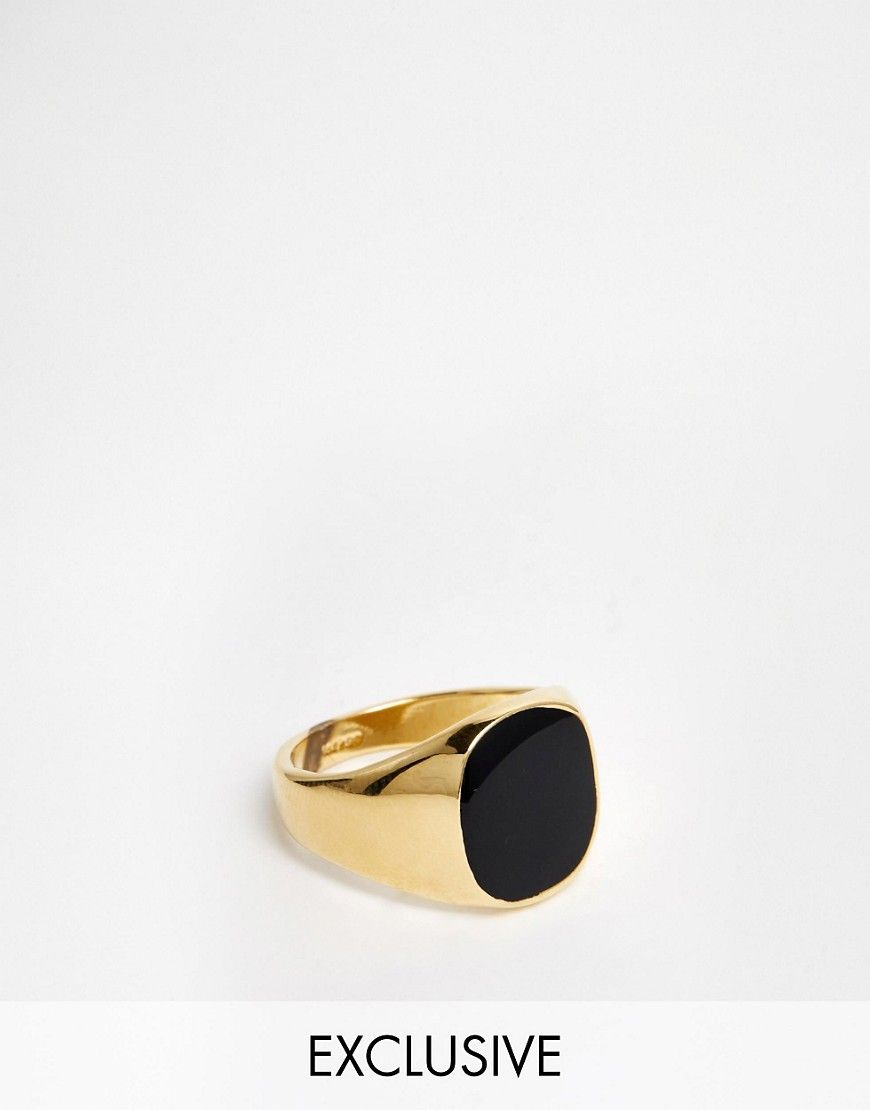 Reclaimed Vintage Onyx Gold Ring - Gold | ASOS US