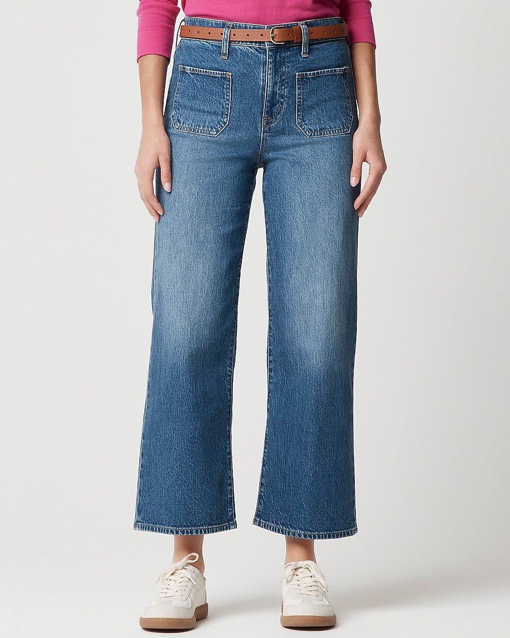 Wide-leg cropped patch-pocket jean in all-day stretch | J.Crew Factory