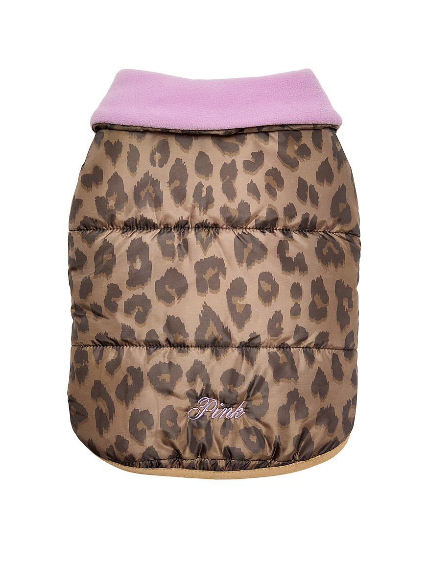 Buy PINK Pup Pet Puﬀer Jacket, Leopard Print - Order Small Accessories online - Victoria's Secr... | Victoria's Secret (US / CA )