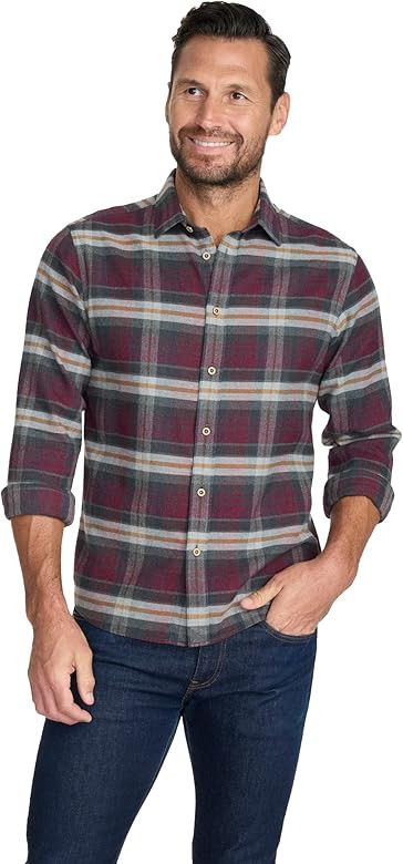 UNTUCKit Benoit Wrinkle-Free Performance Flannel Shirt - Untucked Shirt for Men, Long Sleeve, Dar... | Amazon (US)
