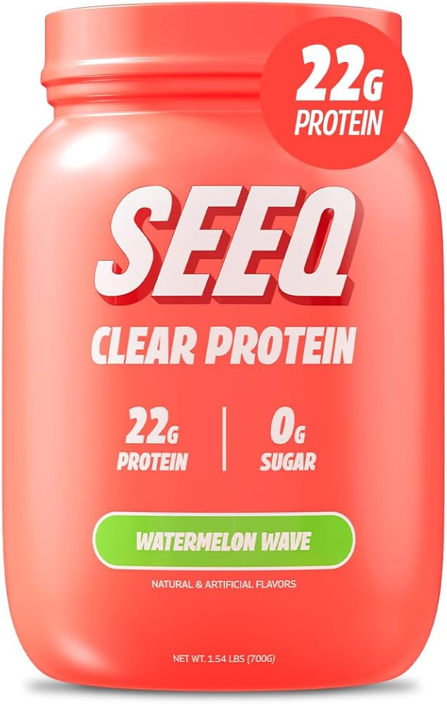 SEEQ Clear Whey Isolate Protein Powder, Watermelon Wave, 25 Servings, 22g Protein Per Serving, Su... | Amazon (US)