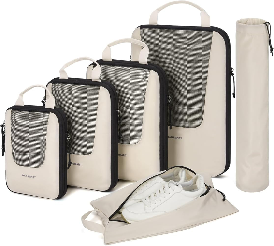 BAGSMART Compression Packing Cubes for Travel, 6 Set/5 Set/4 Set, Compression Suitcase Organizer ... | Amazon (US)
