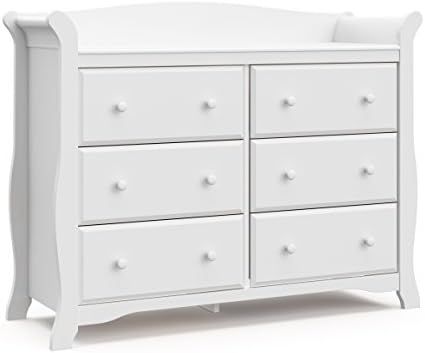 Storkcraft Avalon 6 Drawer Universal Dresser | Ideal for Nursery, Toddlers and Kids rooms | White | Amazon (US)