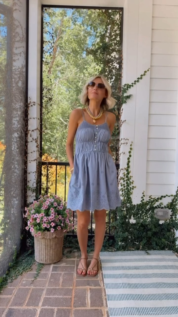 This blue eyelet dress from Target is so pretty! I love the feminine touch with the scallop and eyelet detail, such a great go to dress for spring and summer! Wearing XS

Loverly grey, blue eyelet dress mini, summer dress outfit, scallop hem dress for her, affordable fashion finds, mini dress women 

 #LTKSeasonal