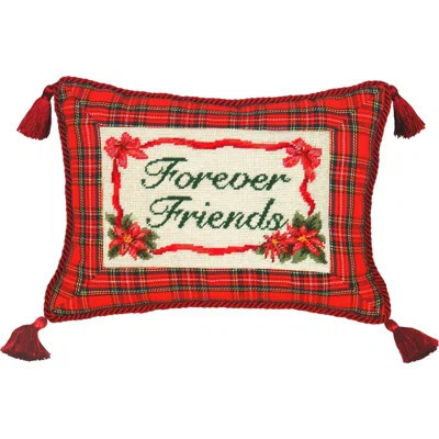 Forever Friends" Christmas Needlepoint Pillow | Wayfair North America