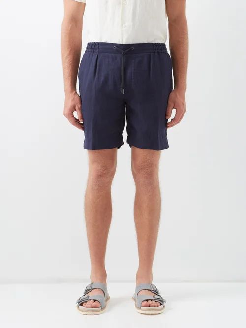 Ralph Lauren Purple Label - Dorset Drawstring-waist Linen Shorts - Mens - Navy | Matches (US)