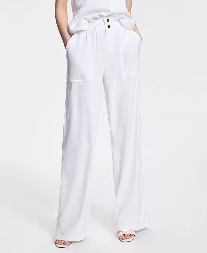 I.N.C. International Concepts Women's Linen Paperbag-Waist Pants, Created for Macy's - Macy's | Macys (US)