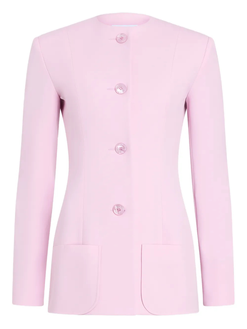 button-fastening collarless jacket | Farfetch Global