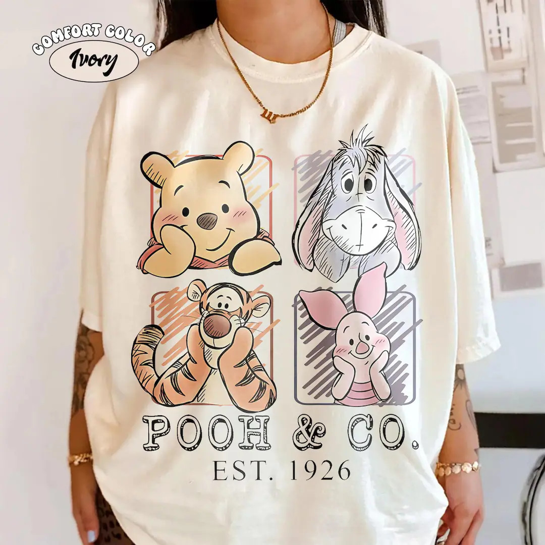Comfort Colors Retro Winnie the Pooh and Friends Shirt, Pooh Co 1926 Vintage Disney Tee, Tigger P... | Etsy (US)