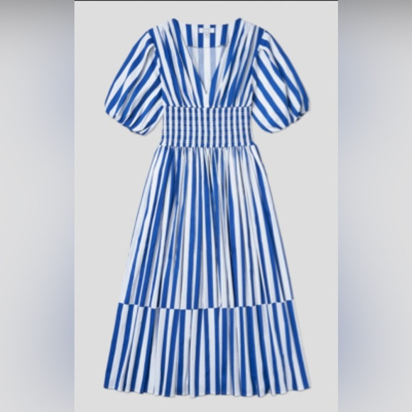 AYR Extra Extra Marais Blue Regatta Stripe Cotton Poplin Dress Size Small EUC | Poshmark