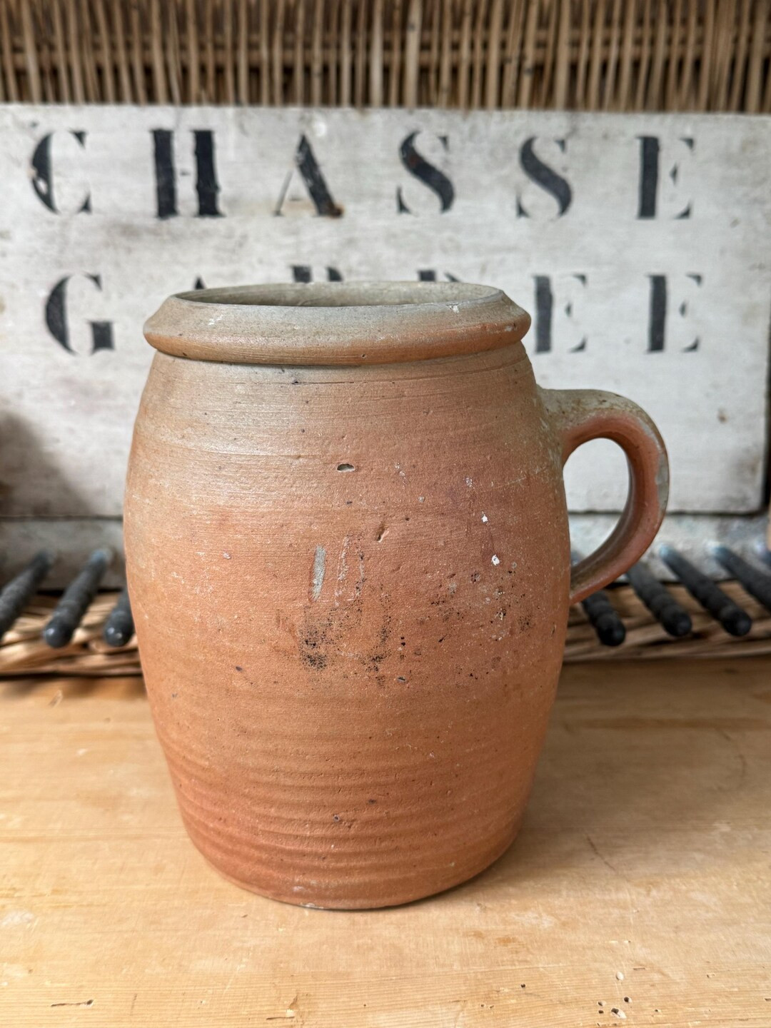 Antique French Terracotta Jug Rustic Clay Pottery Pitcher With Handle 7 Inch - Etsy | Etsy (US)