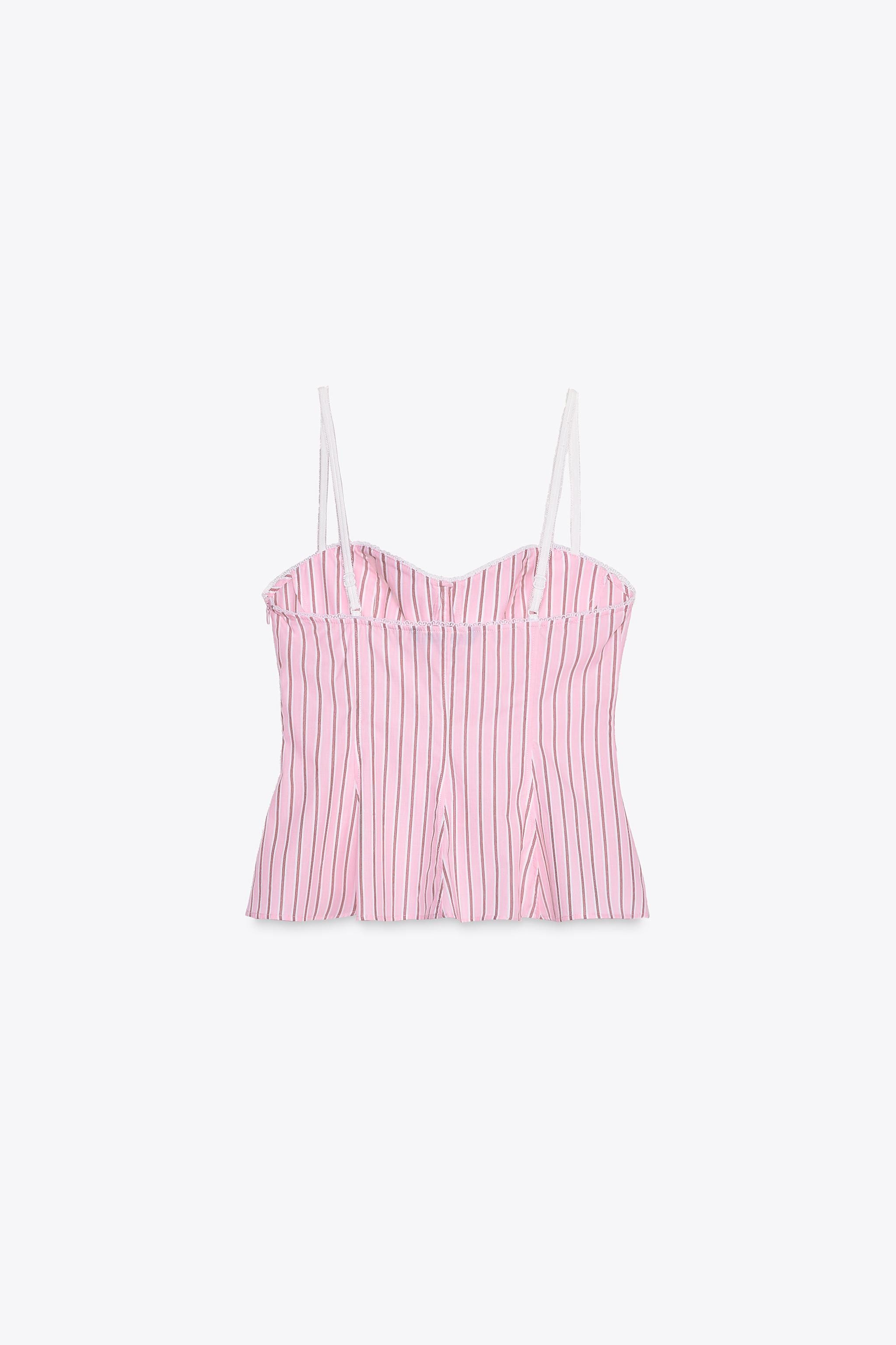 Sweetheart neckline top. Adjustable thin elastic straps. Side zip closure with concealed seam. Pe... | Zara US