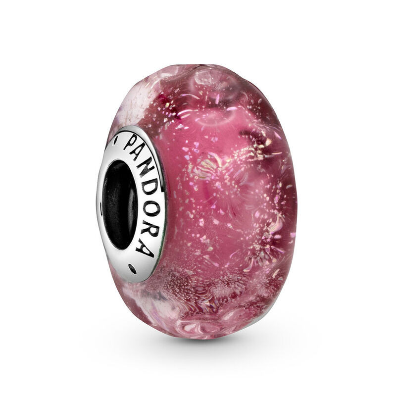 Pandora Wavy Fancy Pink Murano Glass Charm | Ben Bridge Jeweler