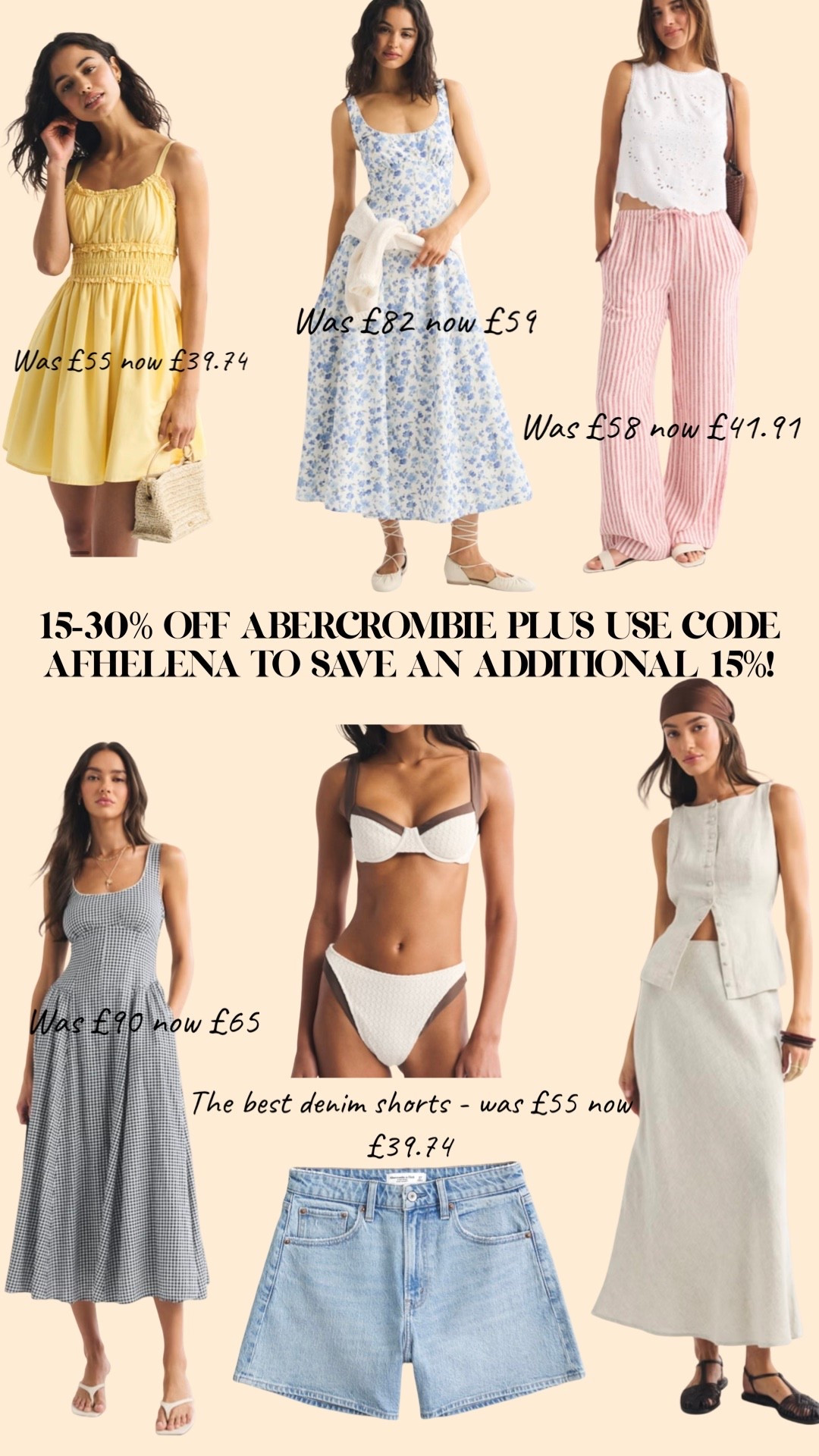 15-30% off Abercrombie PLUS use code AFHELENA to save an additional 15%! 💕

Abercrombie, Abercrombie picks, Abercrombie discount

#LTKuk #LTKsummer