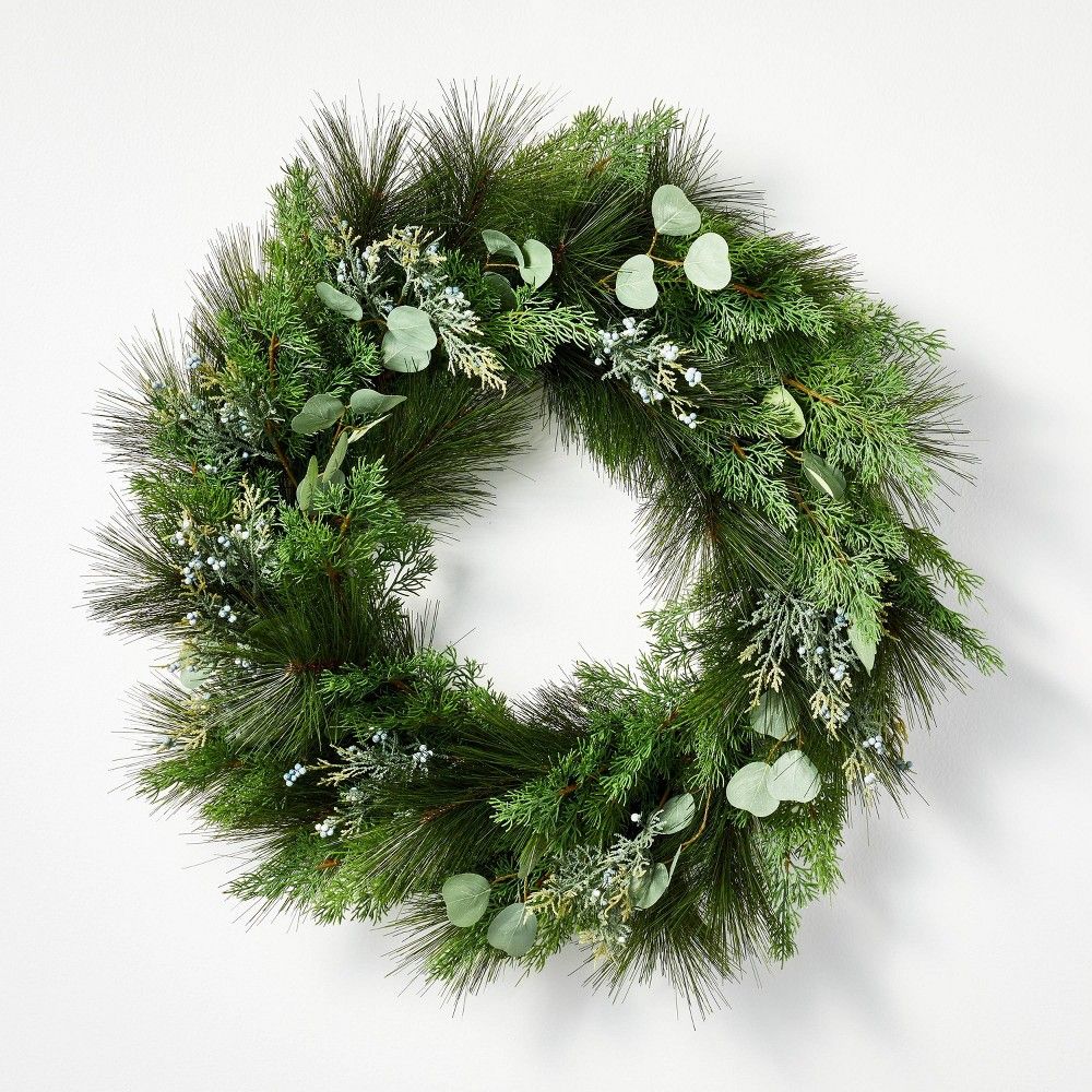 Extra Large Long Needle Pine with Wreath Green - Threshold designed with Studio McGee | Target