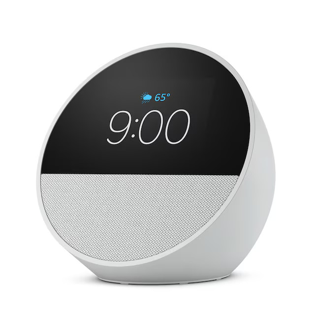 Amazon Echo Spot (2024 Release), Smart Alarm Clock with Vibrant Sound and Alexa - Glacier White | Lowe's