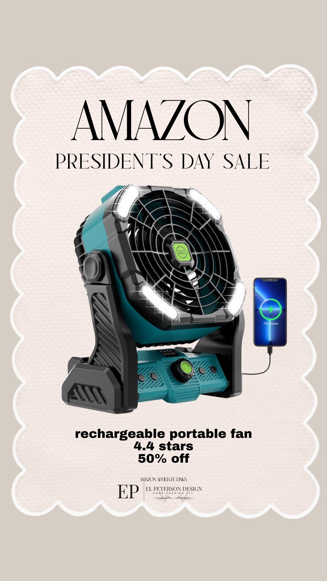 Amazon President’s Day Sale
Rechargeable portable fan 

#LTKSaleAlert #LTKHome