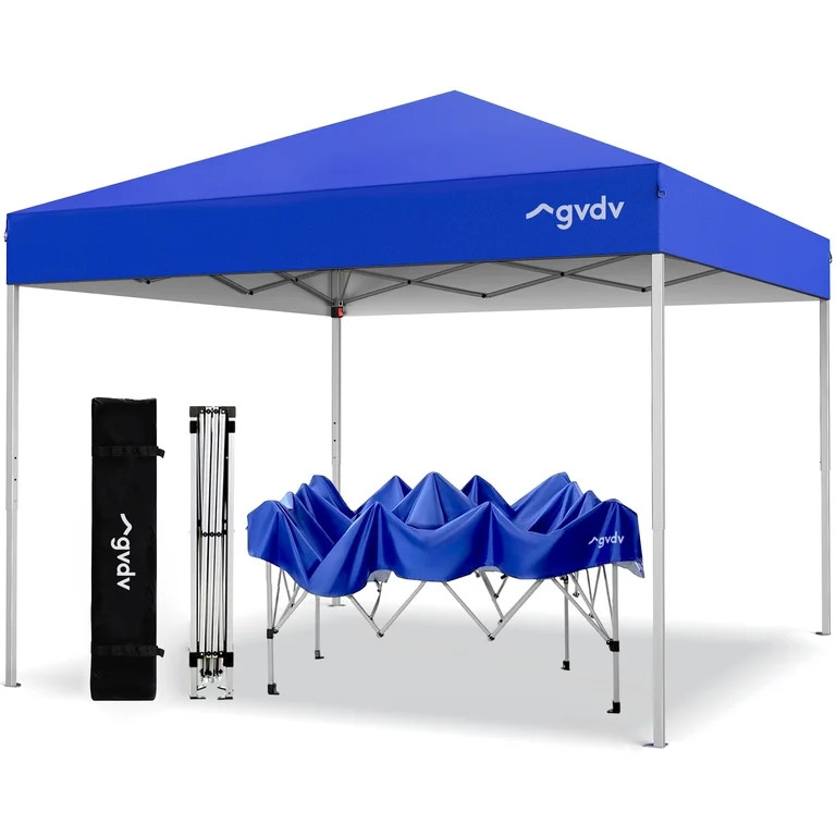 GVDV Canopy Tent, 10x10 ft Easy Pop up Outdoor Canopy Tent, Portable Straight Leg Gazebo Instant ... | Walmart (US)