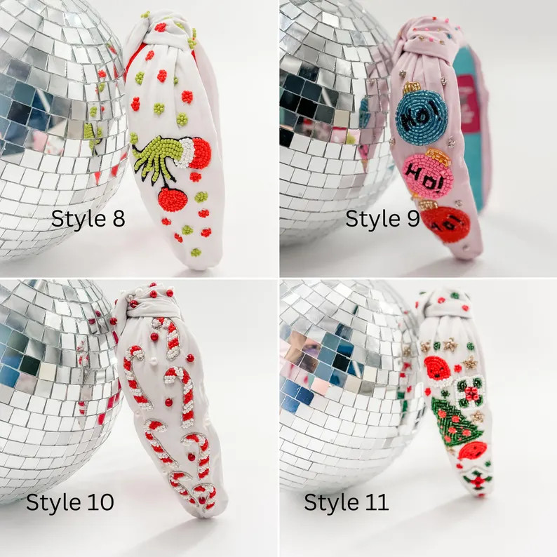 Pink Christmas, Hair Accessories, Christmas Headband, Holiday Season, Cute Christmas Accessories,... | Etsy (US)