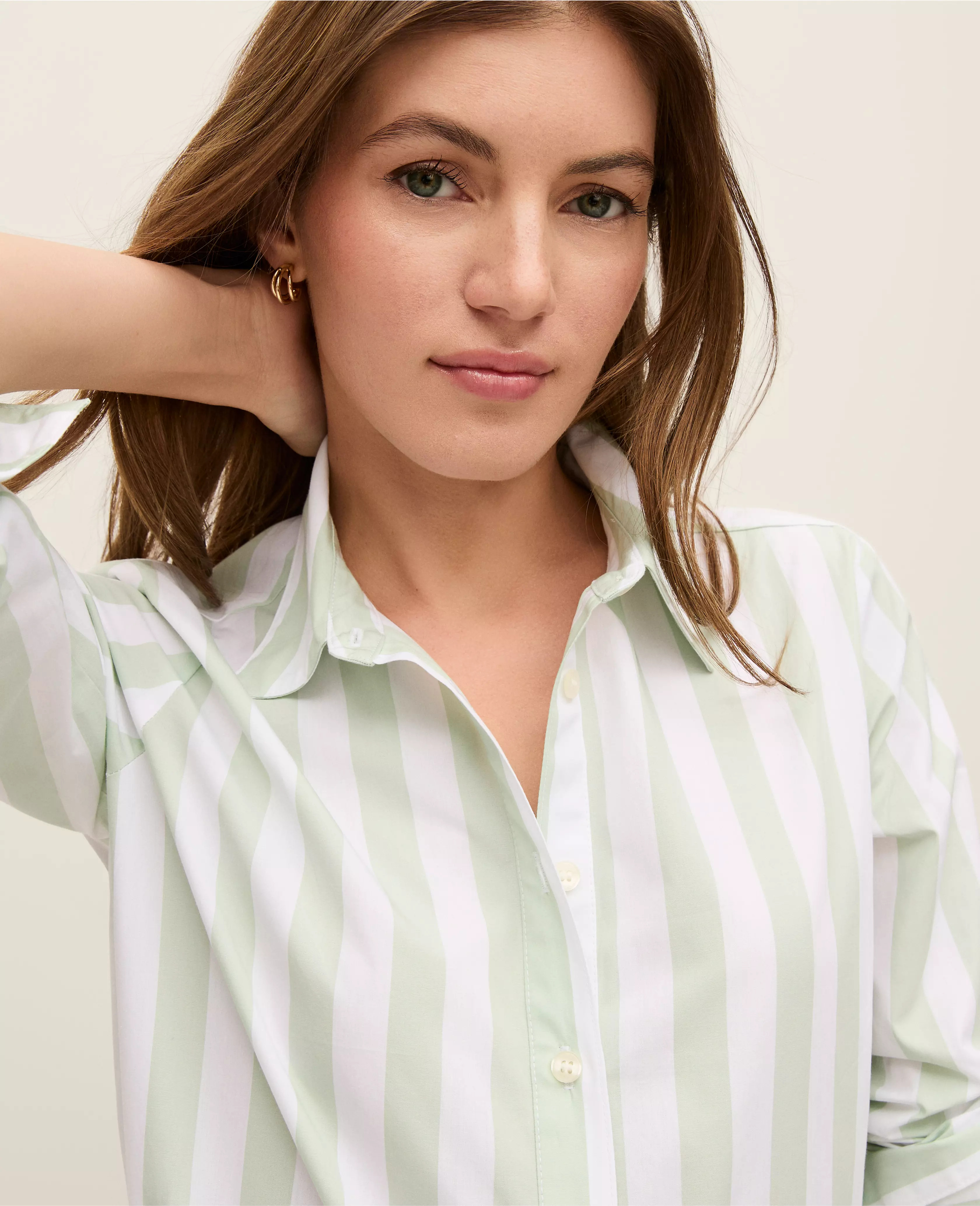 Weekend Collection Striped Relaxed Perfect Shirt | Ann Taylor