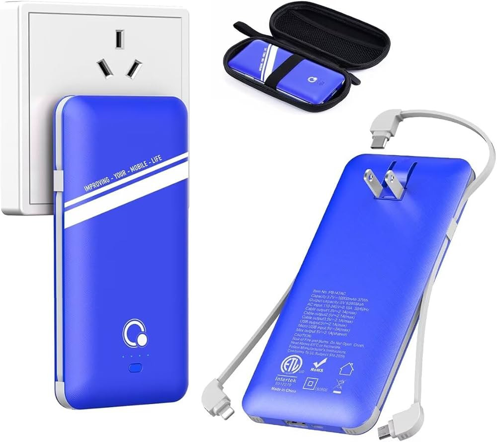 10000mAh Power Bank, Q Slim Phone Portable Charger,4 Output External Battery Pack for Travel with... | Amazon (US)