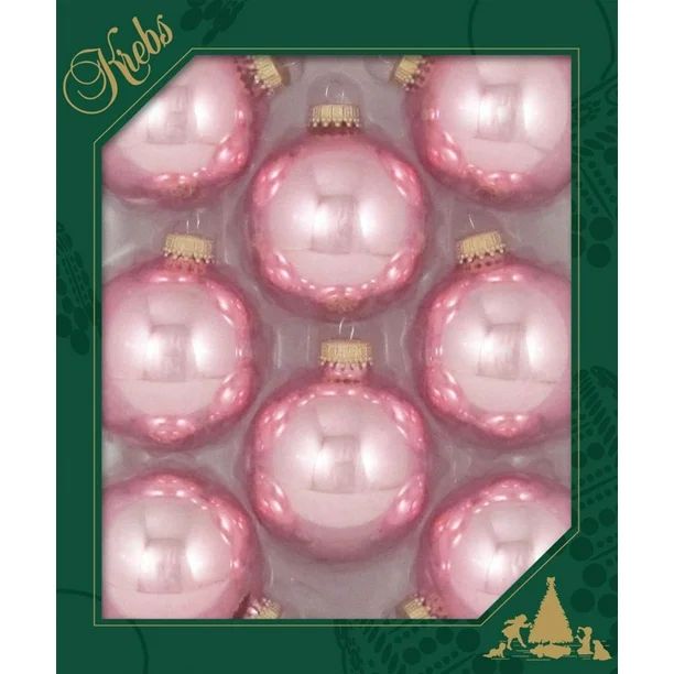 8ct Pink Blush Glass Christmas Ball Ornaments 2.5" (67mm) - Walmart.com | Walmart (US)