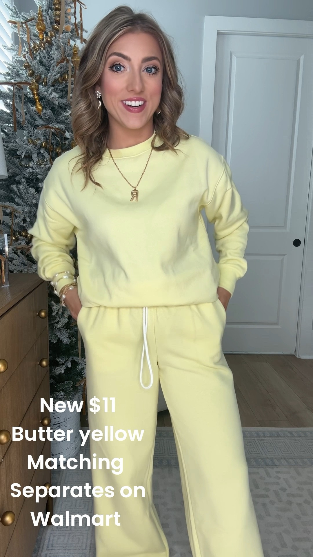 Obsessed is an understatement with these Walmart matching separates in the prettiest butter yellow 💛
Both pieces are only $11 each, making this one of the best affordable Walmart fashion finds right now!

The soft sweatshirt pairs perfectly with the relaxed drawstring pants for an easy, comfy look you can wear at home, running errands, travel days, or even styled up with jewelry and boots. I love how lightweight yet cozy this set feels — it’s the ultimate throw-on-and-go outfit.

✨ Mix + match friendly
✨ Ultra comfy fit
✨ Budget-friendly
✨ On-trend butter yellow

Everything is linked in LTK so you can shop this Walmart matching set and all my favorite Walmart outfit ideas in one place 🛒

#walmartfashion #walmartfinds #walmartstyle #walmartoutfit #matchingseparates #butteryellow #affordablefashion #budgetfriendlystyle #comfyoutfit #casualstyle #everydaywear #ltkfinds #ltkstyle