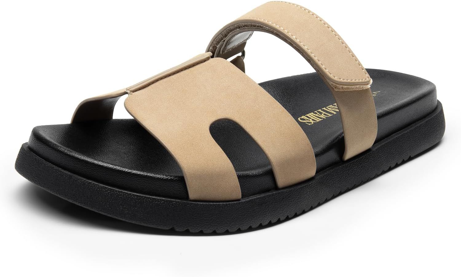 DREAM PAIRS Women's Flat Slide Sandals, Comfortable Slip On Platform Sandals For Women Dressy Sum... | Amazon (US)