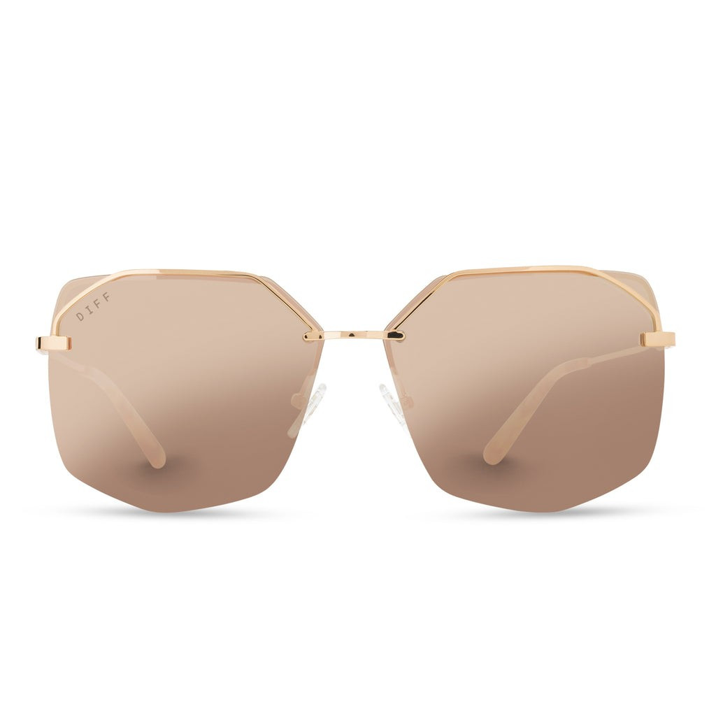 BREE - ROSE GOLD + CHERRY BLOSSOM MIRROR SUNGLASSES | DIFF Eyewear