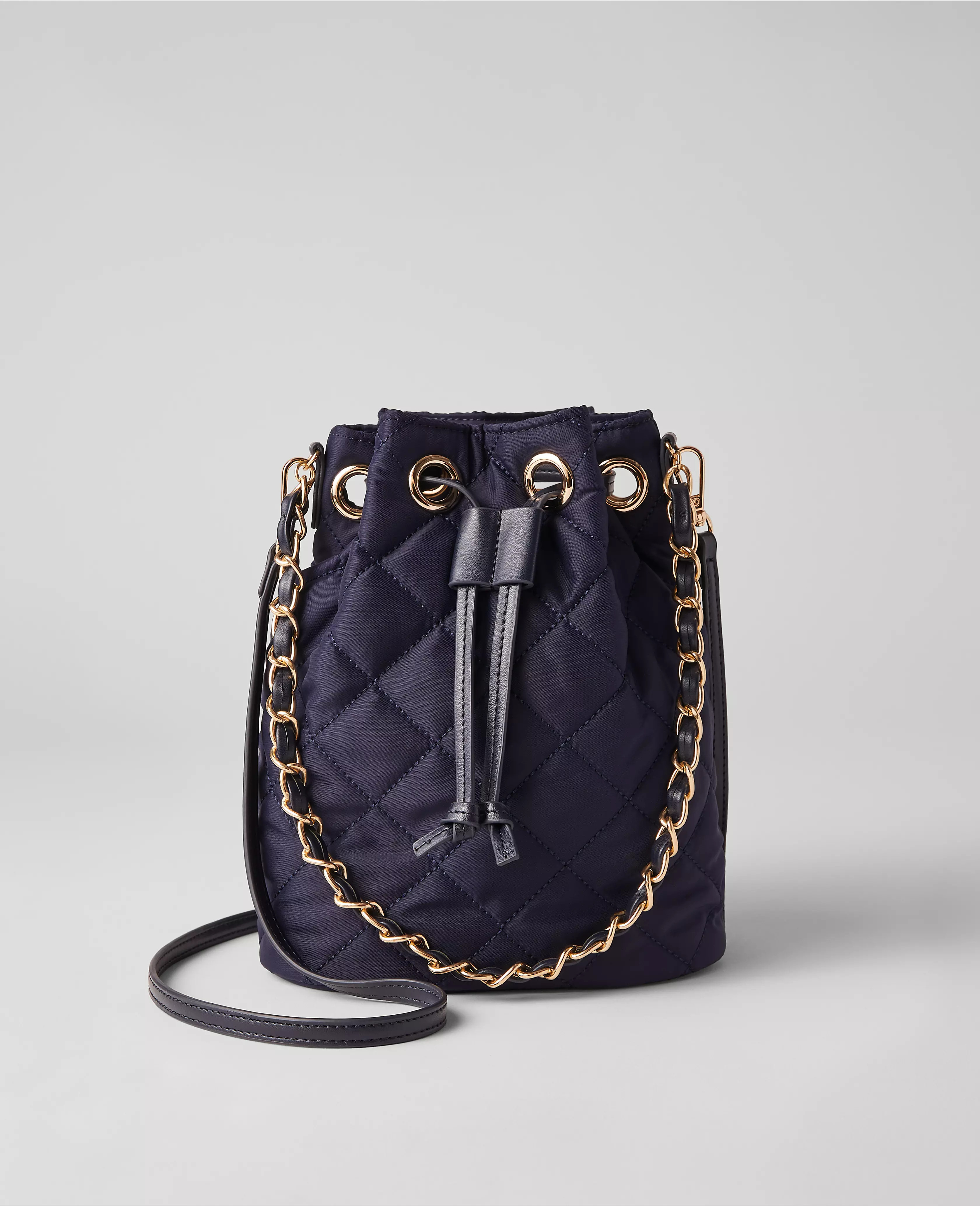 Quilted Drawstring Bucket Bag | Ann Taylor