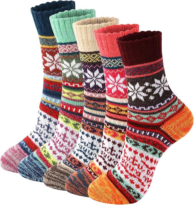 Trifabricy Wool Socks - Vintage Winter Warm Wool Socks for Women, Soft Cozy Socks, Thick Knit Boo... | Amazon (US)