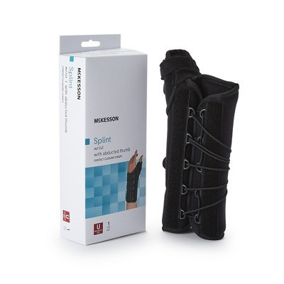McKesson Single-Pull Lace Closure / Hook and Loop Strap Closure Wrist Brace with Thumb Spica for Right Hand 155-81-87480 | Target
