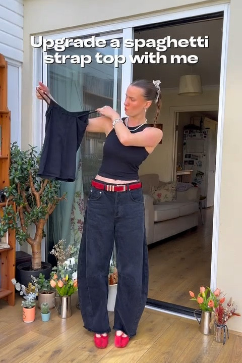 Citizens of humanity, Free people, Alohas, spring outfits, spring fashion, barrel leg jeans, black jeans, red flats, ballet flats, style hack, style tip, black tank top

#LTKstyletip #LTKeurope #LTKspring