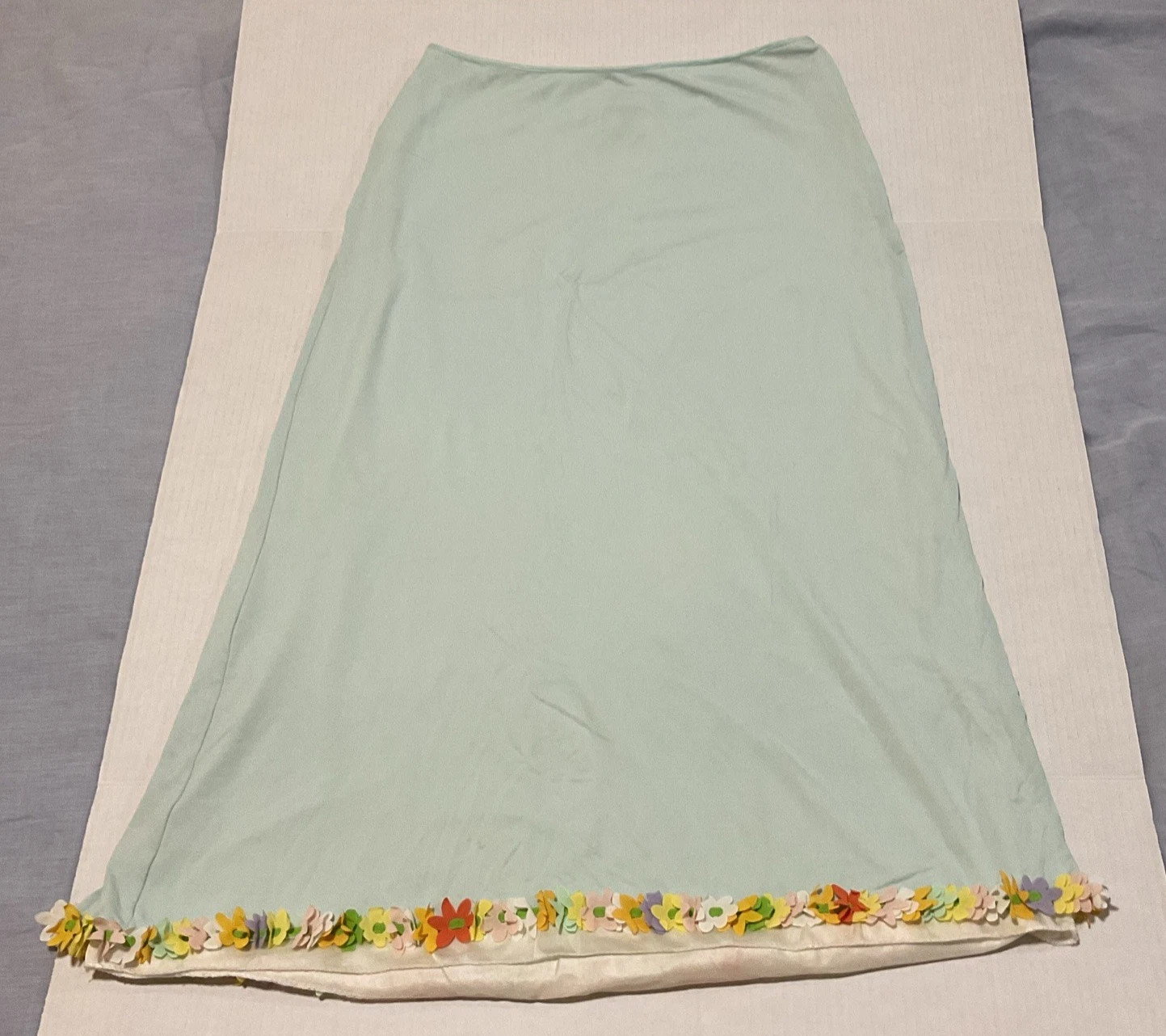 Moschino Cheap & Chic Aeffe A Line Skirt 6 Seafoam Green Floral Trim Fairy Style | eBay | eBay US