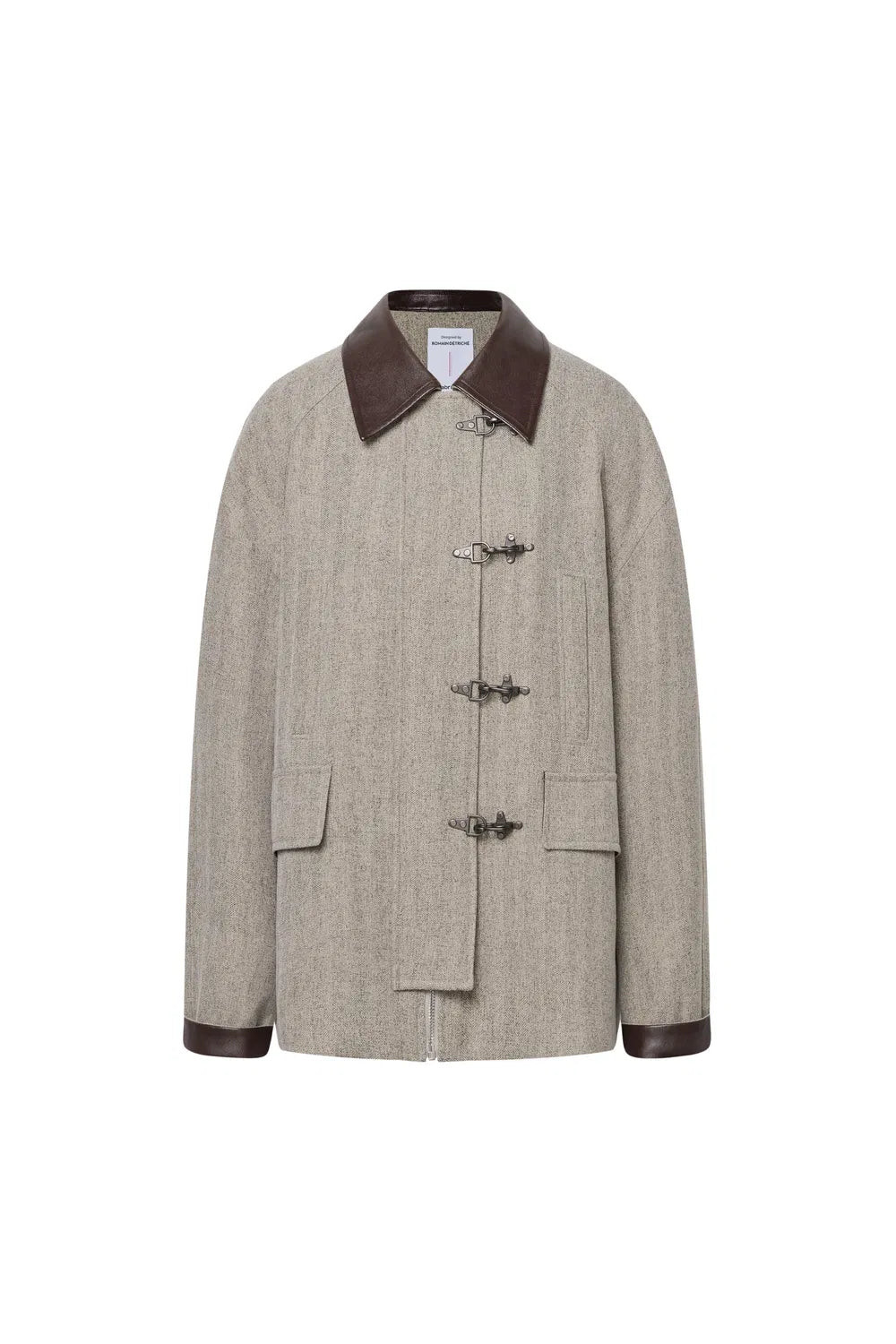 Boxy Style Utility Jacket in Heathered Herringbone | Fabrique