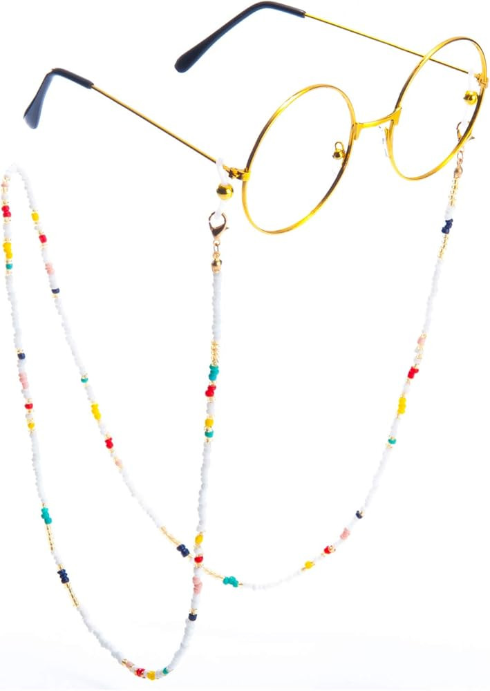 VINCHIC Colorful Beaded Eyeglass Chain Sunglass Holder Strap Eyeglass Necklace Chain Cord for Women | Amazon (US)