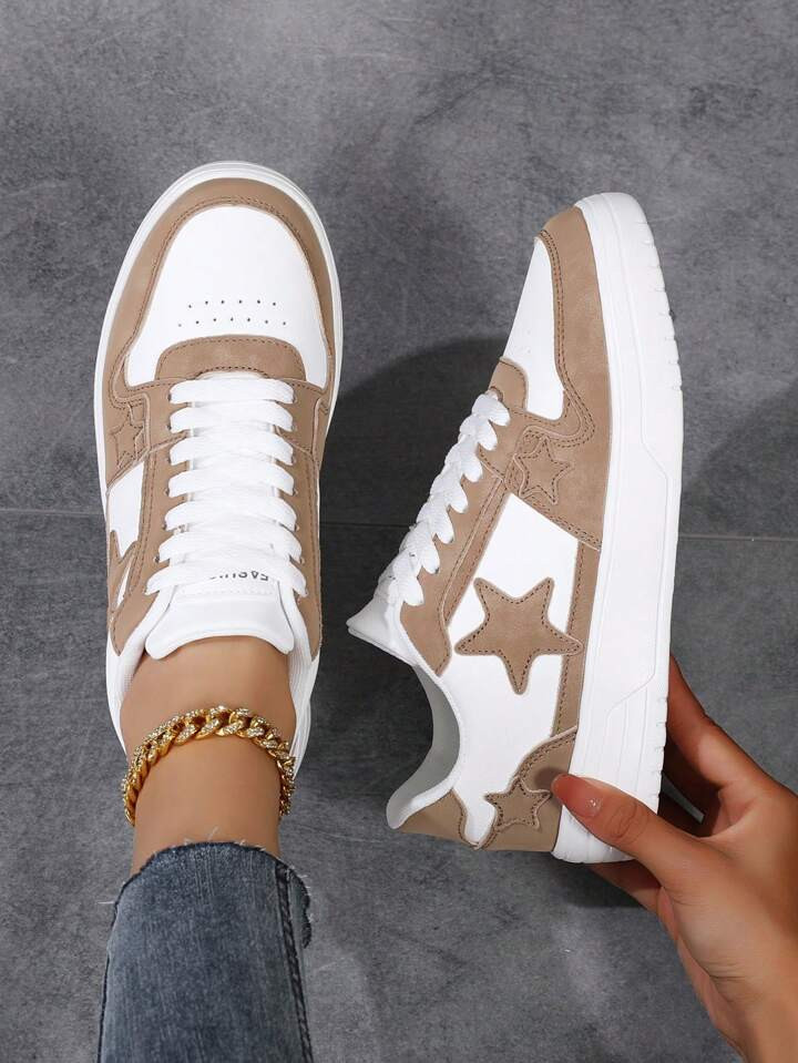 Sneakers Women's Sports Shoes Brown Casual Shoes Flat Skateboarding Shoes | SHEIN
