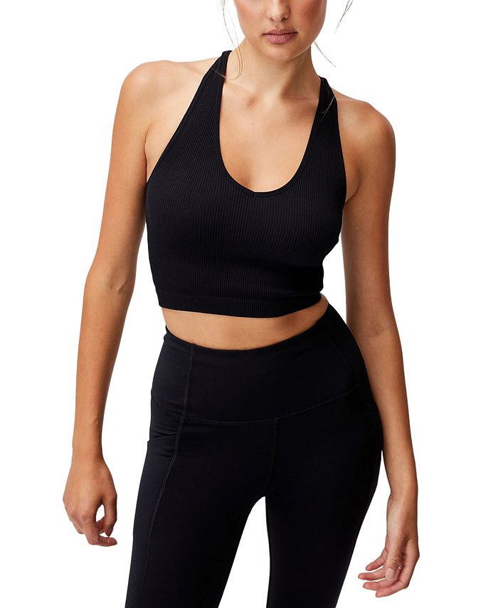 Women's Lifestyle Seamless Halter Racer Back Tank Top | Macys (US)