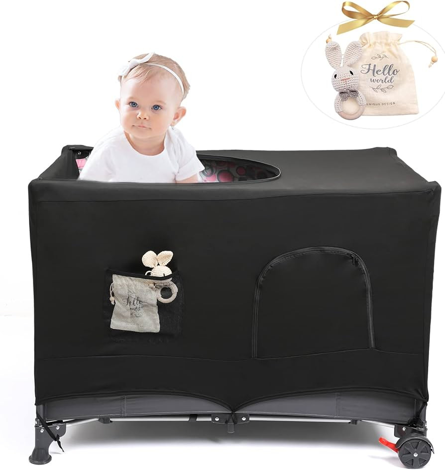 Pack N Play Blackout Cover, Crib Canopy Cover for Pack and Play, Breathable Blackout Tent for Tra... | Amazon (US)