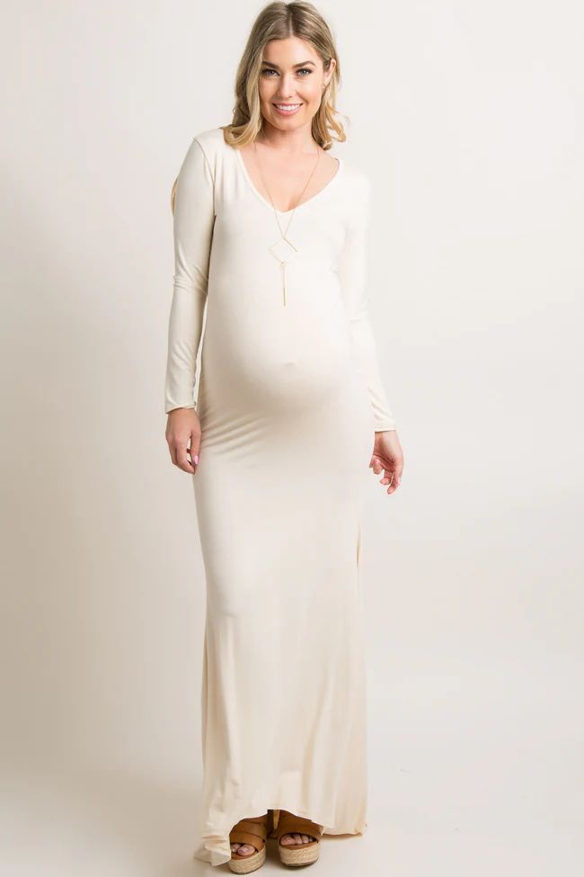 PinkBlush Black Long Sleeve Photoshoot Maternity Gown/Dress | PinkBlush Maternity