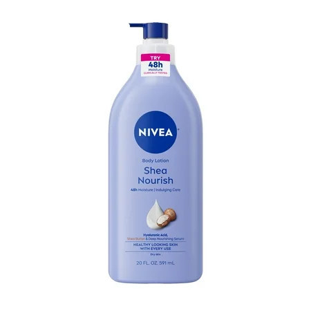 NIVEA Shea Nourish Body Lotion for Dry Skin with Hyaluronic Acid and Shea Butter, 20 fl oz | Walmart (US)