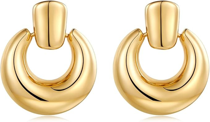 Gold Hoop Dangle Earrings For Women Girls Statement Retro Earrings Multiple Styles Jewelry for Bi... | Amazon (US)