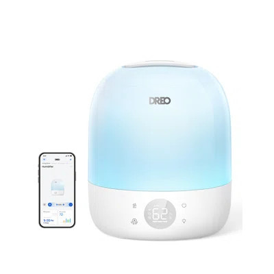Dreo 3l Smart Tabletop Cool Mist Humidifier Ultrasonic Humidification, Rgb Light For Bedroom And Plants In White | Wayfair North America