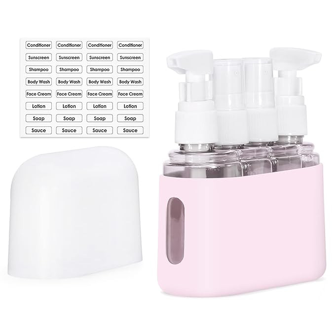 Hyoung 4 in 1 Leak Proof Travel Bottles,TSA Approved Leak-Proof Toiletry Products,Labelled Liquid... | Amazon (US)