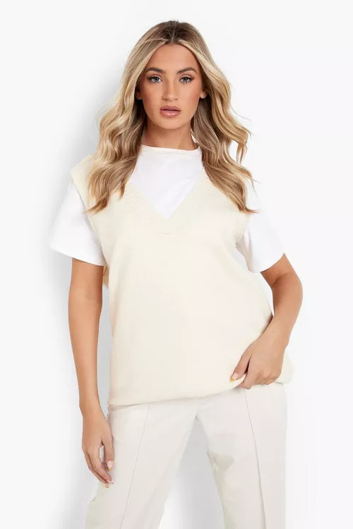 Longline Knitted Tank | Boohoo.com (US & CA)