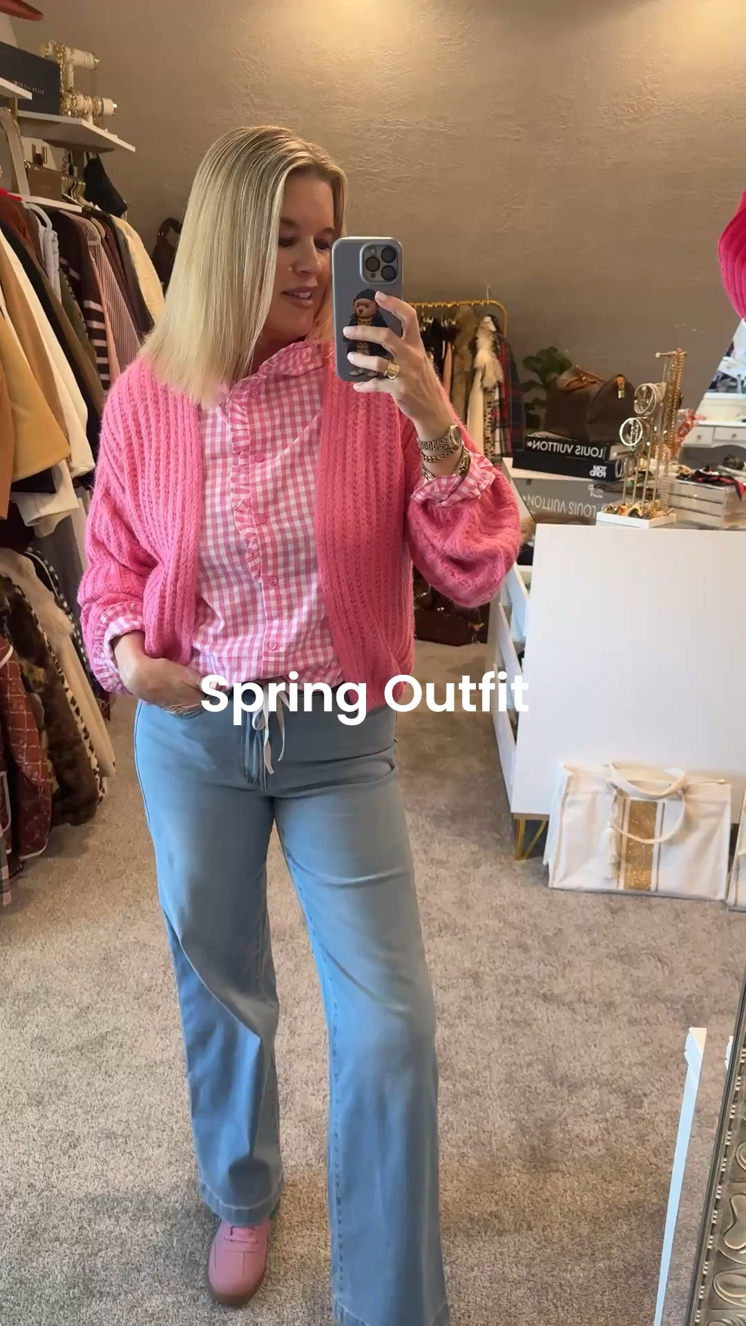 Spring Outfit of the day

A few Amazon finds
-Pink chunky knit cardigan 
Tts in a med
- Pink gingham button up with ruffle details  tts in a med

-j Jill light wash denim jeans 
With tie front detail but trim up and zipper
Fits tts and super soft denim 

Pink tennis shoes with green detail tts 

Great wardrobe builders

#LTKOver40 #LTKgrwm #LTKootd