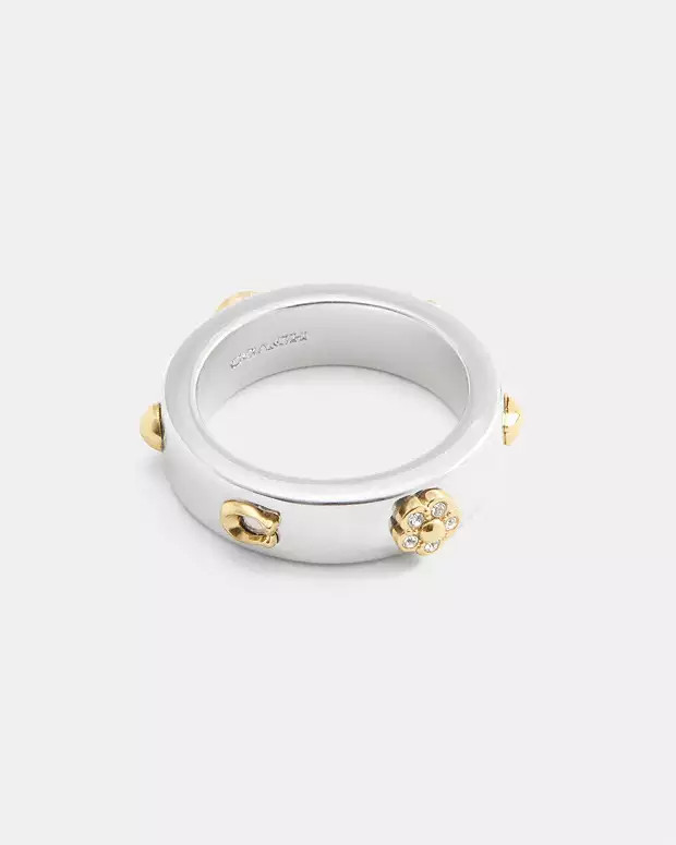 Pavé Tea Rose And Heart Ring | Coach (US)
